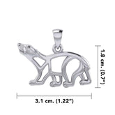 Hollow Polar Bear Silver Pendant TPD6034 - DiveSilver Jewelry
